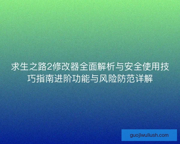 求生之路2修改器全面解析与安全使用技巧指南进阶功能与风险防范详解