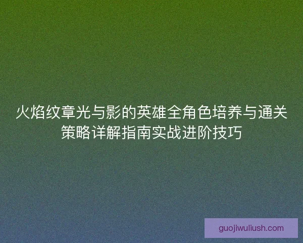 火焰纹章光与影的英雄全角色培养与通关策略详解指南实战进阶技巧